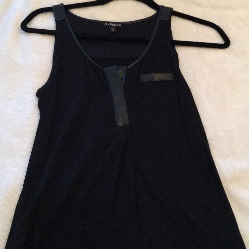 New without tags tank top with leather trim